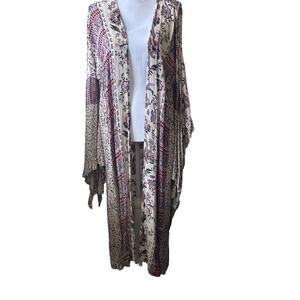 Altar’d State Women Wrap Top S Long Line Open‎ Front Cardigan Boho Cottagecore